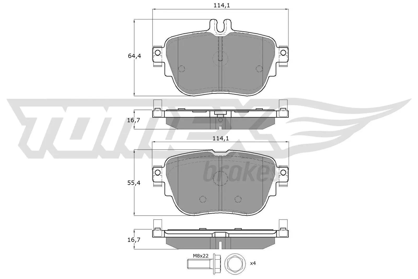 Bremsbelagsatz, Scheibenbremse Hinterachse TOMEX Brakes TX 18-76