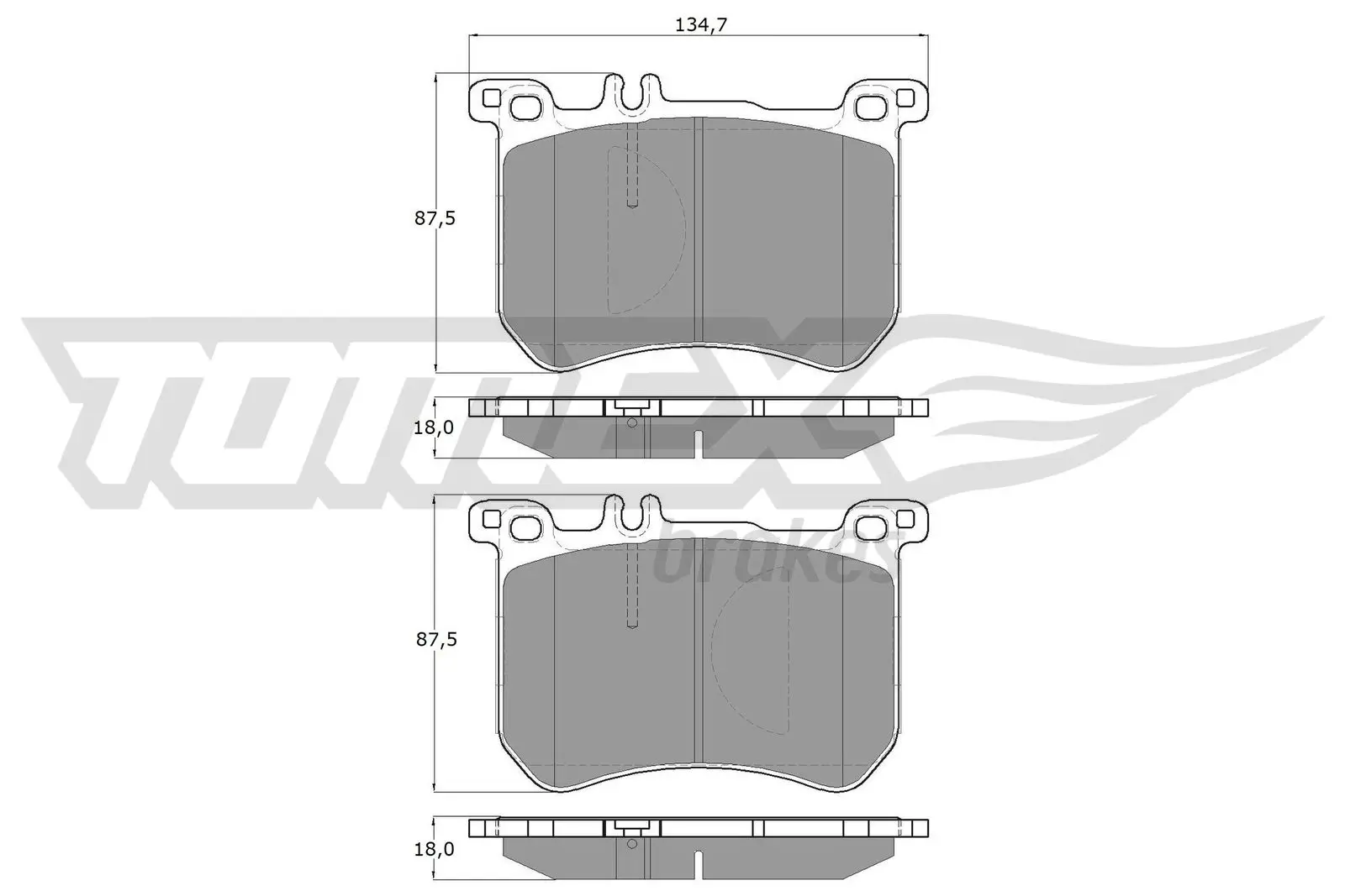 Bremsbelagsatz, Scheibenbremse Vorderachse TOMEX Brakes TX 18-77