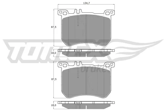 Bremsbelagsatz, Scheibenbremse Vorderachse TOMEX Brakes TX 18-77 Bild Bremsbelagsatz, Scheibenbremse Vorderachse TOMEX Brakes TX 18-77