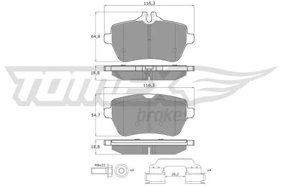 Bremsbelagsatz, Scheibenbremse TOMEX Brakes TX 18-78 Bild Bremsbelagsatz, Scheibenbremse TOMEX Brakes TX 18-78