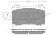 Bremsbelagsatz, Scheibenbremse TOMEX Brakes TX 18-81