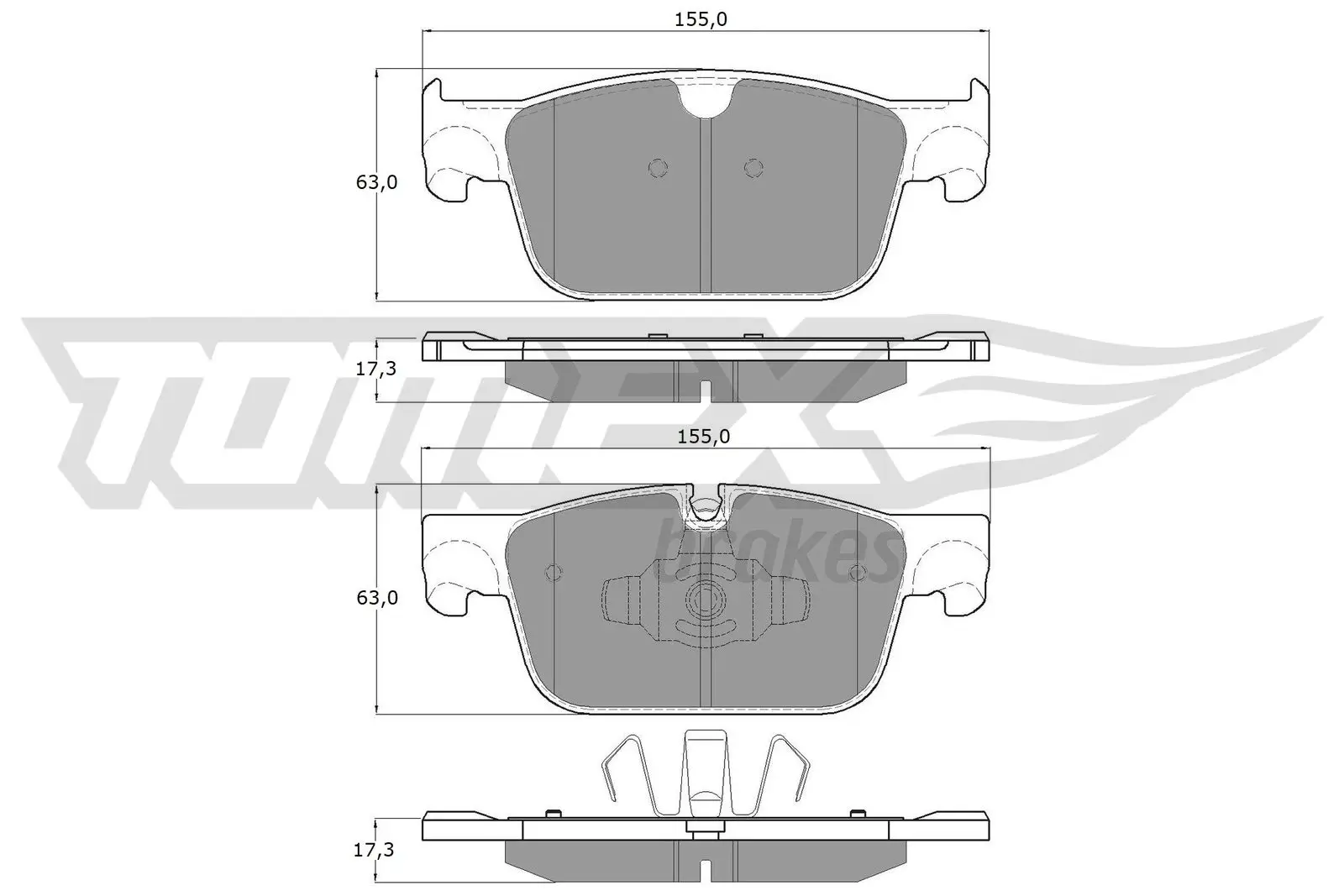 Bremsbelagsatz, Scheibenbremse TOMEX Brakes TX 18-86 Bild Bremsbelagsatz, Scheibenbremse TOMEX Brakes TX 18-86