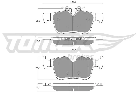 Bremsbelagsatz, Scheibenbremse Hinterachse TOMEX Brakes TX 18-87 Bild Bremsbelagsatz, Scheibenbremse Hinterachse TOMEX Brakes TX 18-87