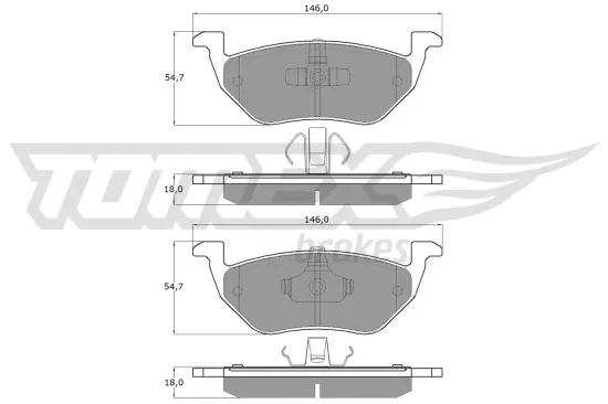 Bremsbelagsatz, Scheibenbremse Hinterachse TOMEX Brakes TX 18-95 Bild Bremsbelagsatz, Scheibenbremse Hinterachse TOMEX Brakes TX 18-95
