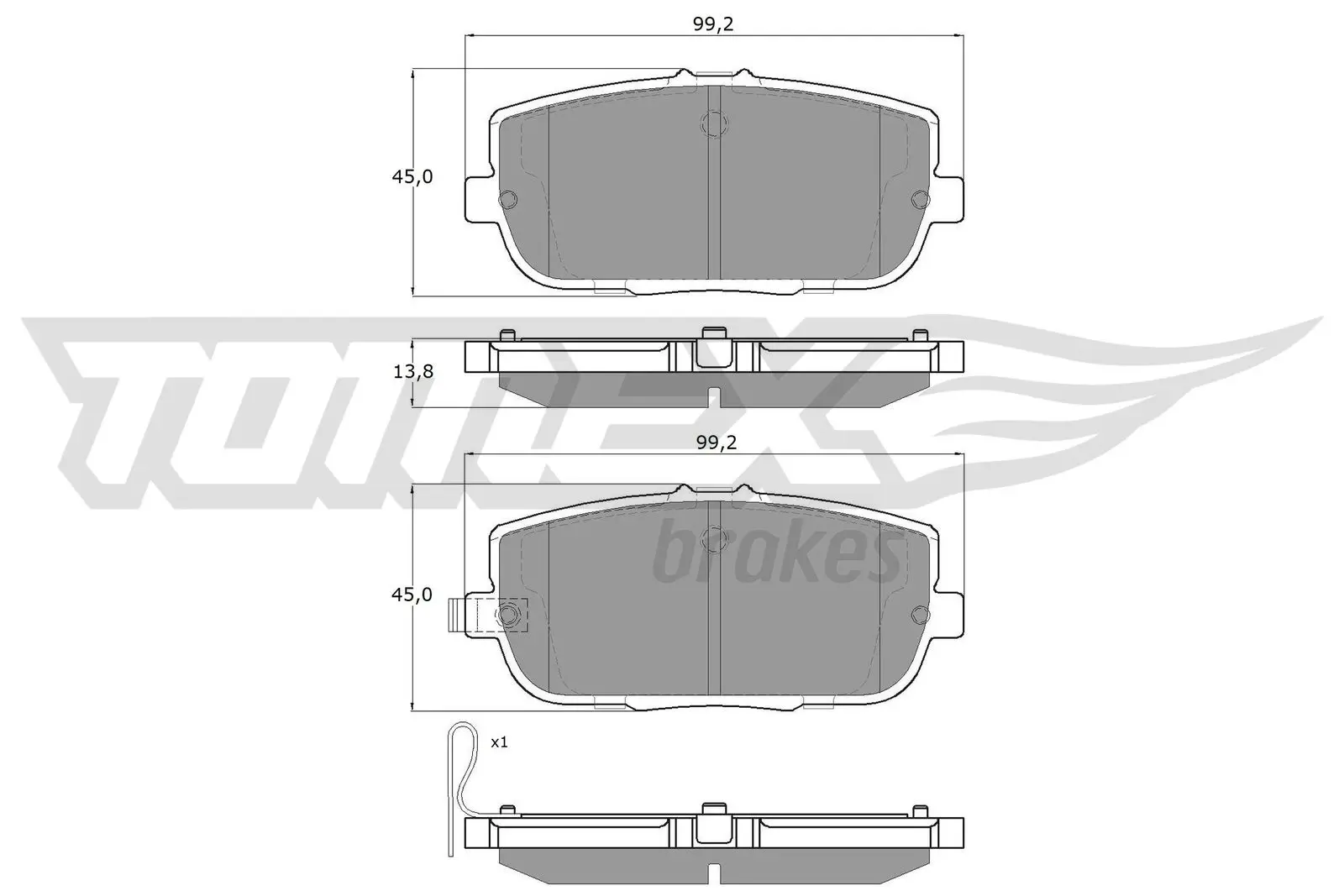 Bremsbelagsatz, Scheibenbremse TOMEX Brakes TX 19-03