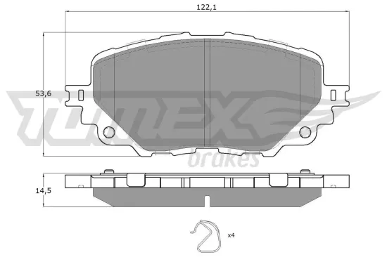 Bremsbelagsatz, Scheibenbremse TOMEX Brakes TX 19-04 Bild Bremsbelagsatz, Scheibenbremse TOMEX Brakes TX 19-04