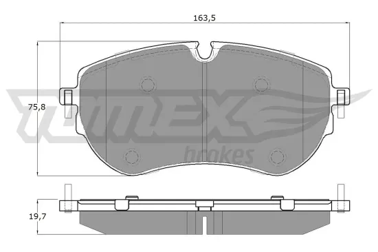 Bremsbelagsatz, Scheibenbremse Vorderachse TOMEX Brakes TX 19-13 Bild Bremsbelagsatz, Scheibenbremse Vorderachse TOMEX Brakes TX 19-13