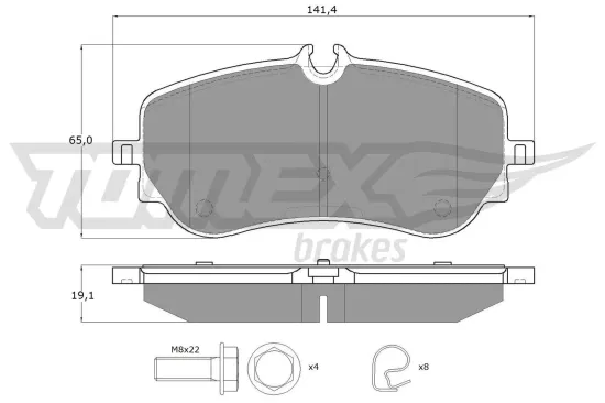 Bremsbelagsatz, Scheibenbremse TOMEX Brakes TX 19-14 Bild Bremsbelagsatz, Scheibenbremse TOMEX Brakes TX 19-14