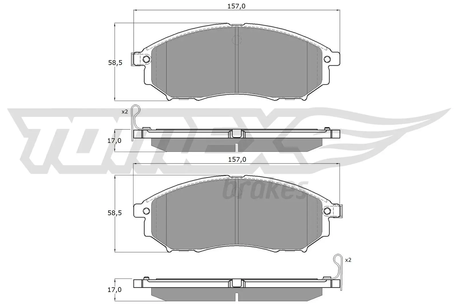 Bremsbelagsatz, Scheibenbremse TOMEX Brakes TX 19-27