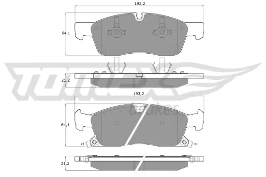 Bremsbelagsatz, Scheibenbremse Vorderachse TOMEX Brakes TX 19-28 Bild Bremsbelagsatz, Scheibenbremse Vorderachse TOMEX Brakes TX 19-28