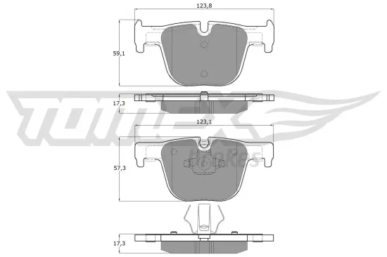 Bremsbelagsatz, Scheibenbremse Hinterachse TOMEX Brakes TX 19-29 Bild Bremsbelagsatz, Scheibenbremse Hinterachse TOMEX Brakes TX 19-29