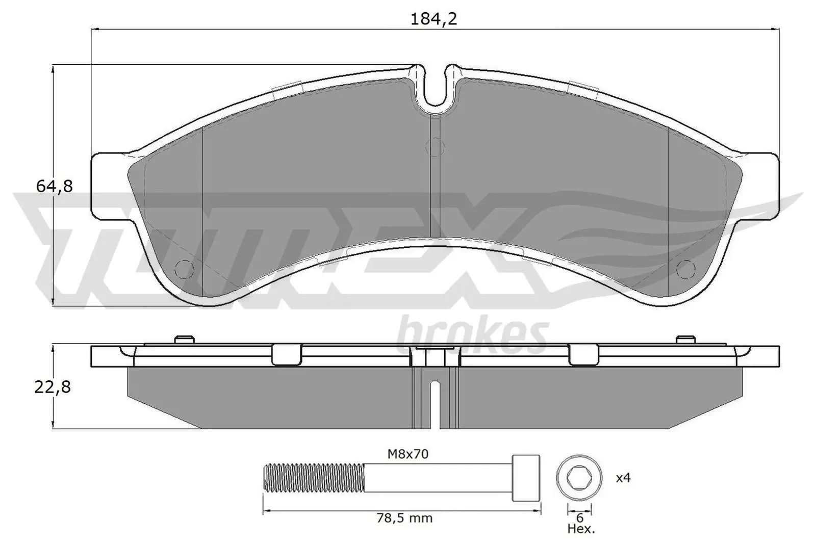 Bremsbelagsatz, Scheibenbremse TOMEX Brakes TX 19-30