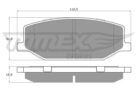 Bremsbelagsatz, Scheibenbremse Vorderachse TOMEX Brakes TX 19-36 Bild Bremsbelagsatz, Scheibenbremse Vorderachse TOMEX Brakes TX 19-36