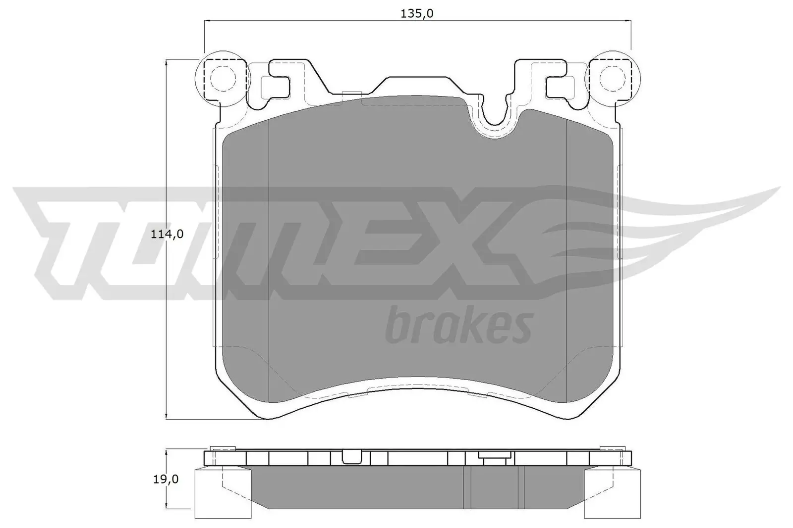 Bremsbelagsatz, Scheibenbremse Vorderachse TOMEX Brakes TX 19-46