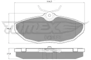 Bremsbelagsatz, Scheibenbremse Hinterachse TOMEX Brakes TX 19-54
