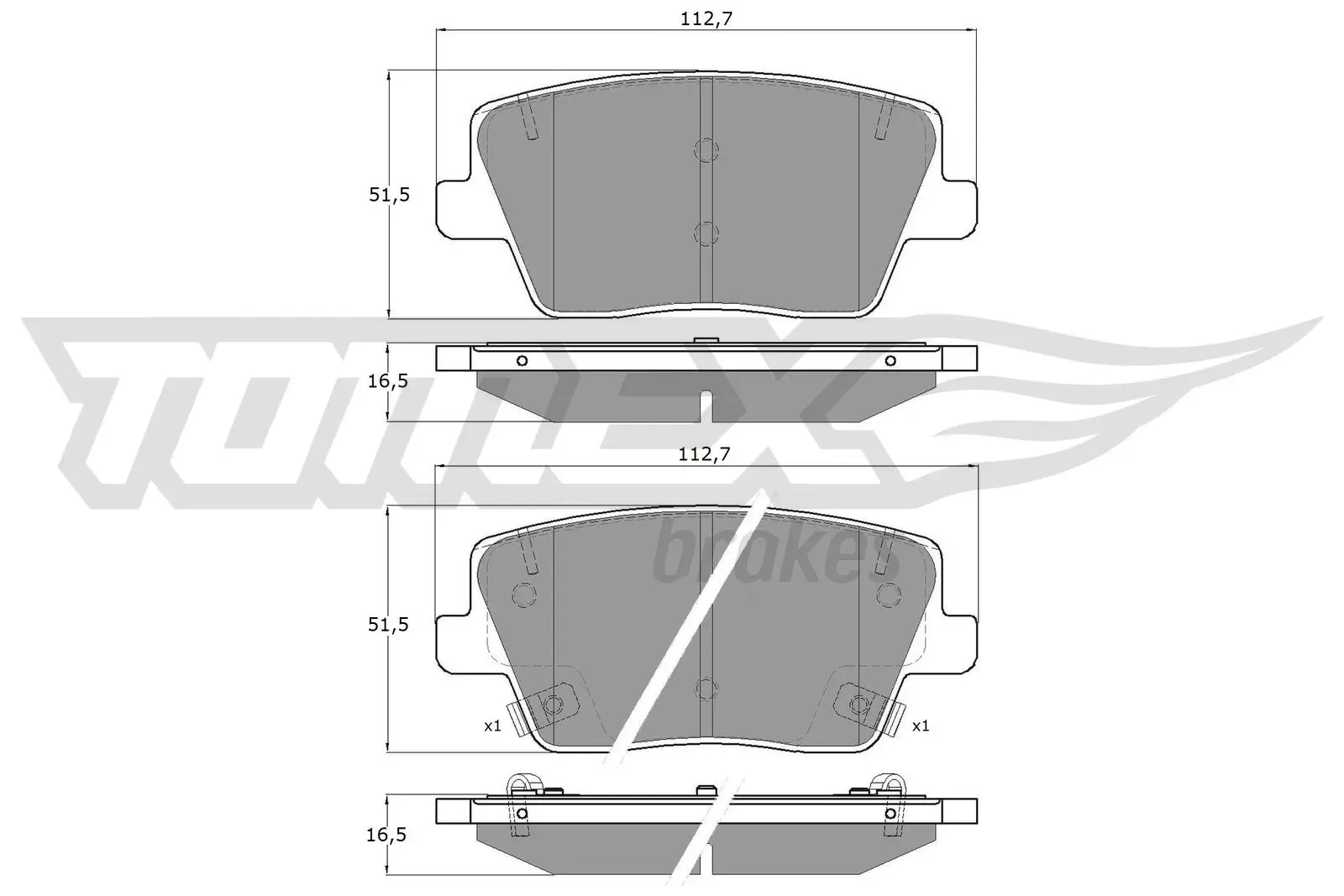 Bremsbelagsatz, Scheibenbremse TOMEX Brakes TX 19-61