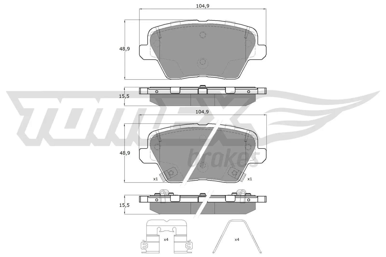 Bremsbelagsatz, Scheibenbremse TOMEX Brakes TX 19-62