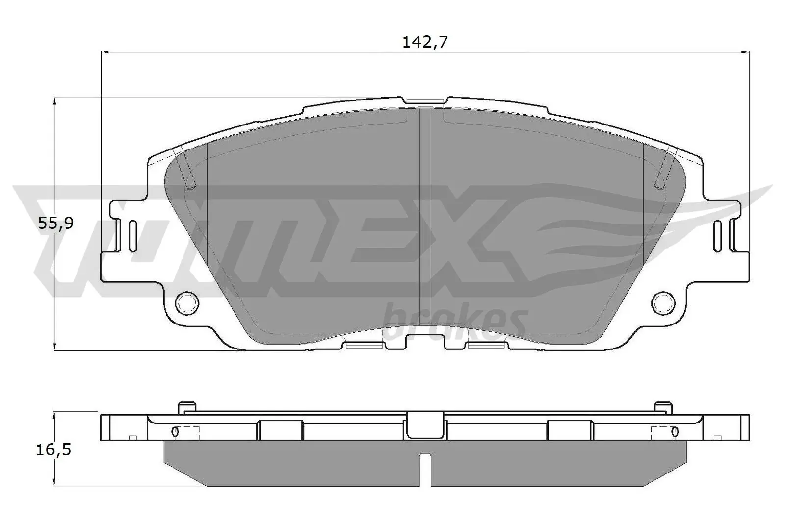 Bremsbelagsatz, Scheibenbremse Vorderachse TOMEX Brakes TX 19-64