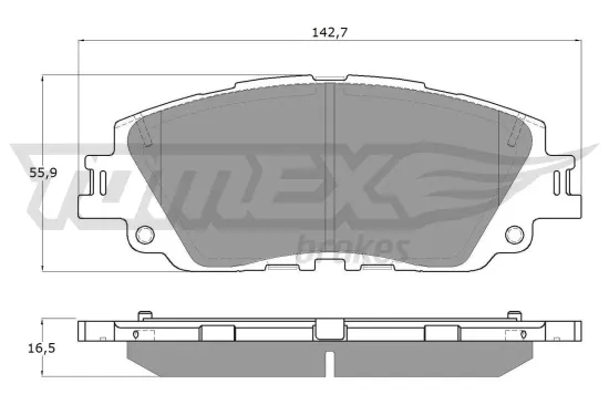 Bremsbelagsatz, Scheibenbremse Vorderachse TOMEX Brakes TX 19-64 Bild Bremsbelagsatz, Scheibenbremse Vorderachse TOMEX Brakes TX 19-64