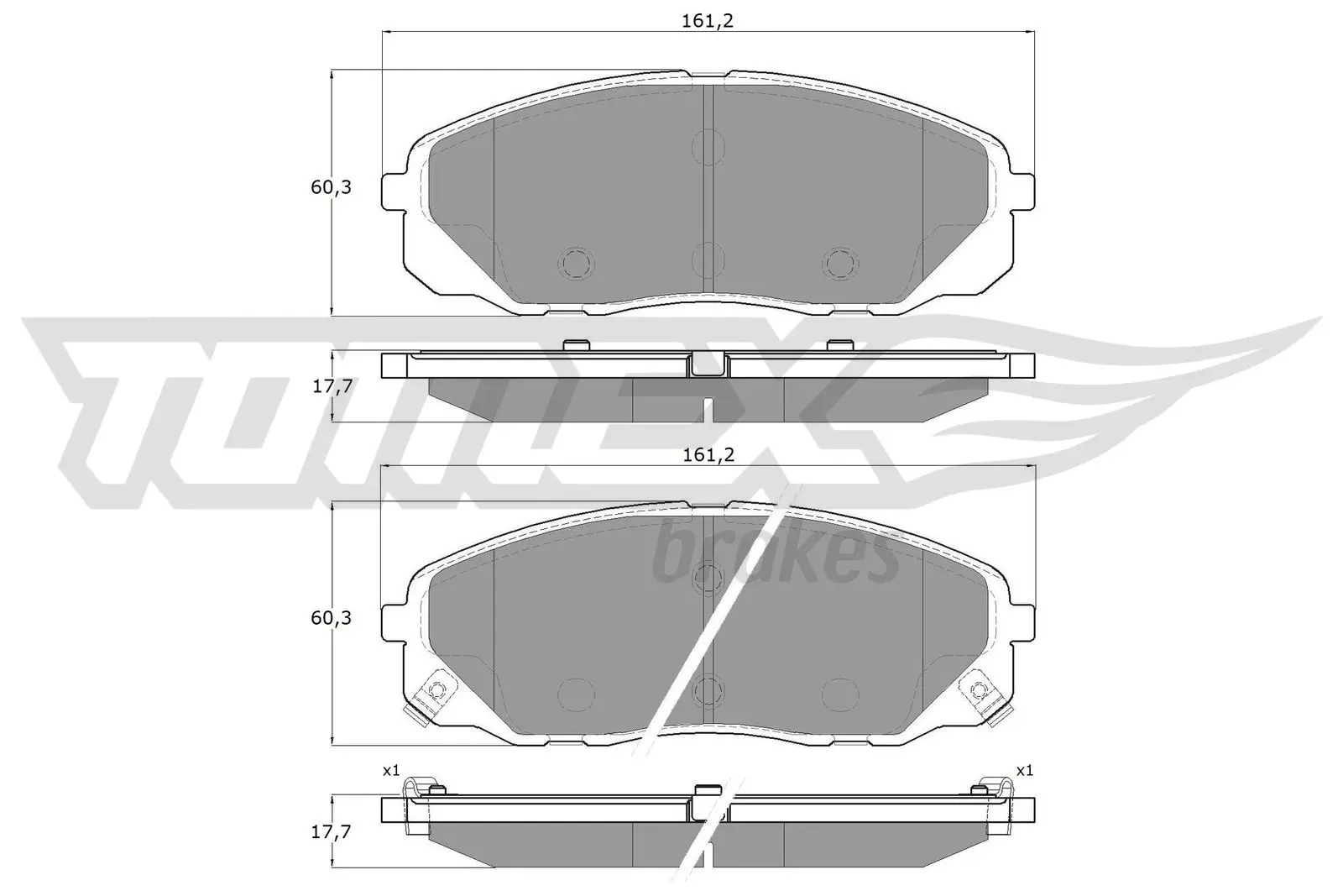 Bremsbelagsatz, Scheibenbremse TOMEX Brakes TX 19-68