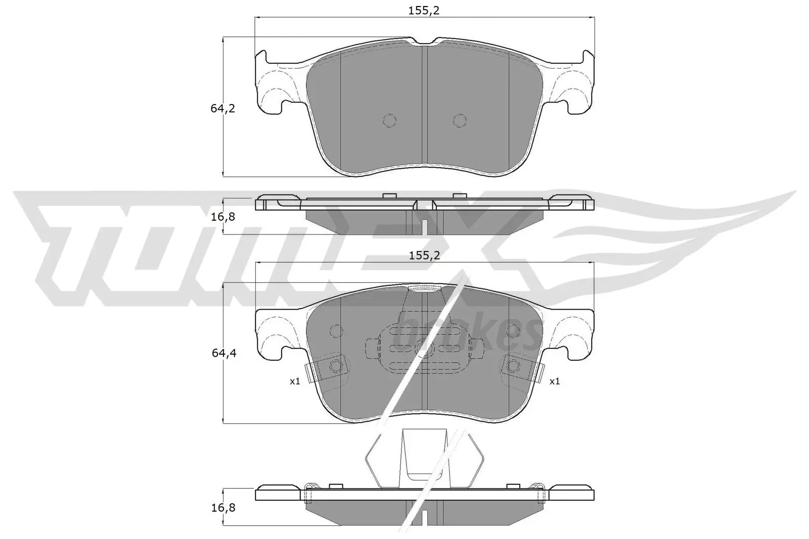 Bremsbelagsatz, Scheibenbremse TOMEX Brakes TX 19-70