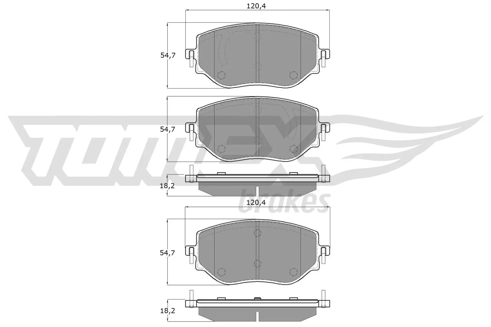 Bremsbelagsatz, Scheibenbremse Vorderachse TOMEX Brakes TX 19-76