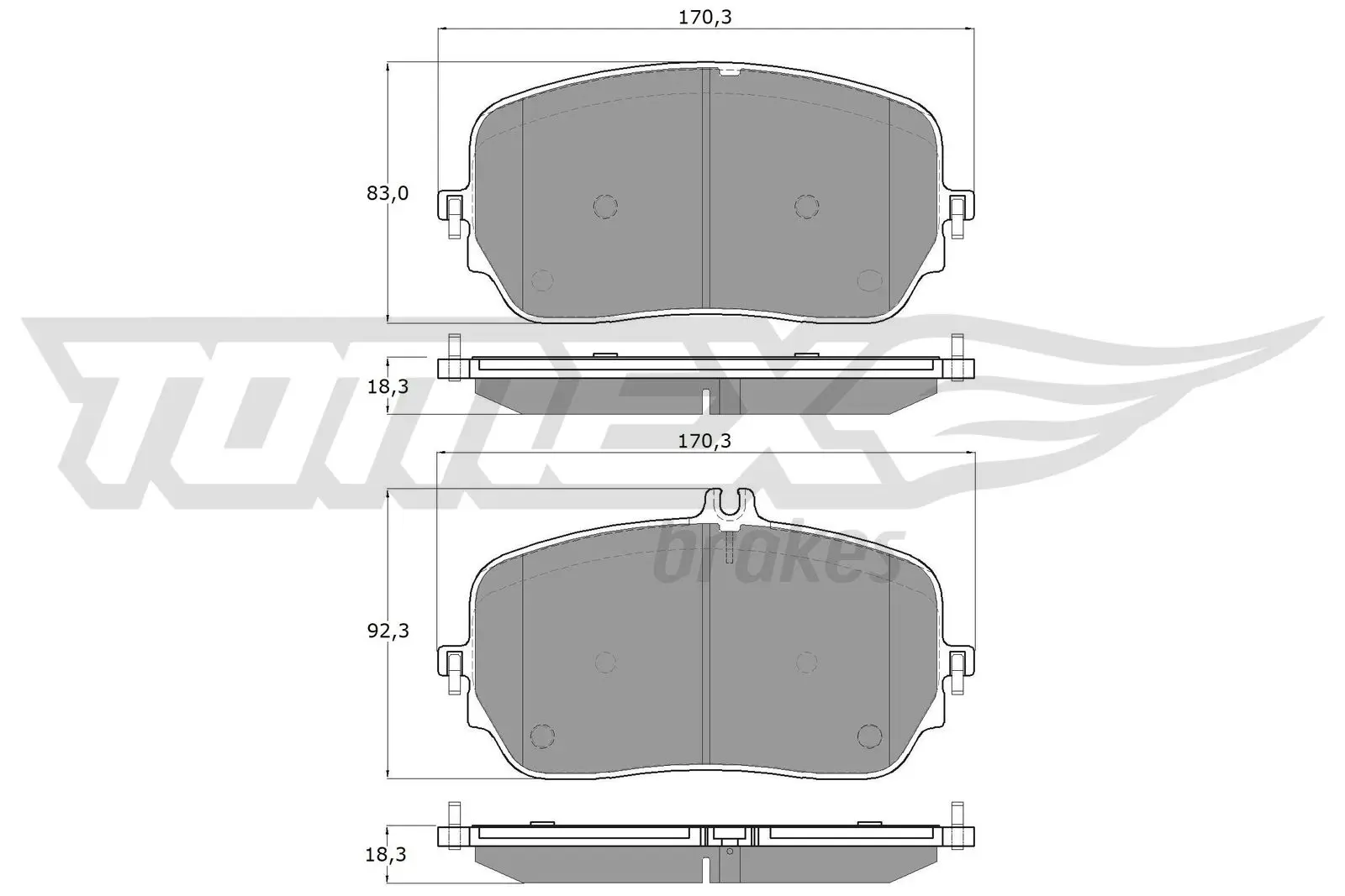 Bremsbelagsatz, Scheibenbremse Vorderachse TOMEX Brakes TX 19-78