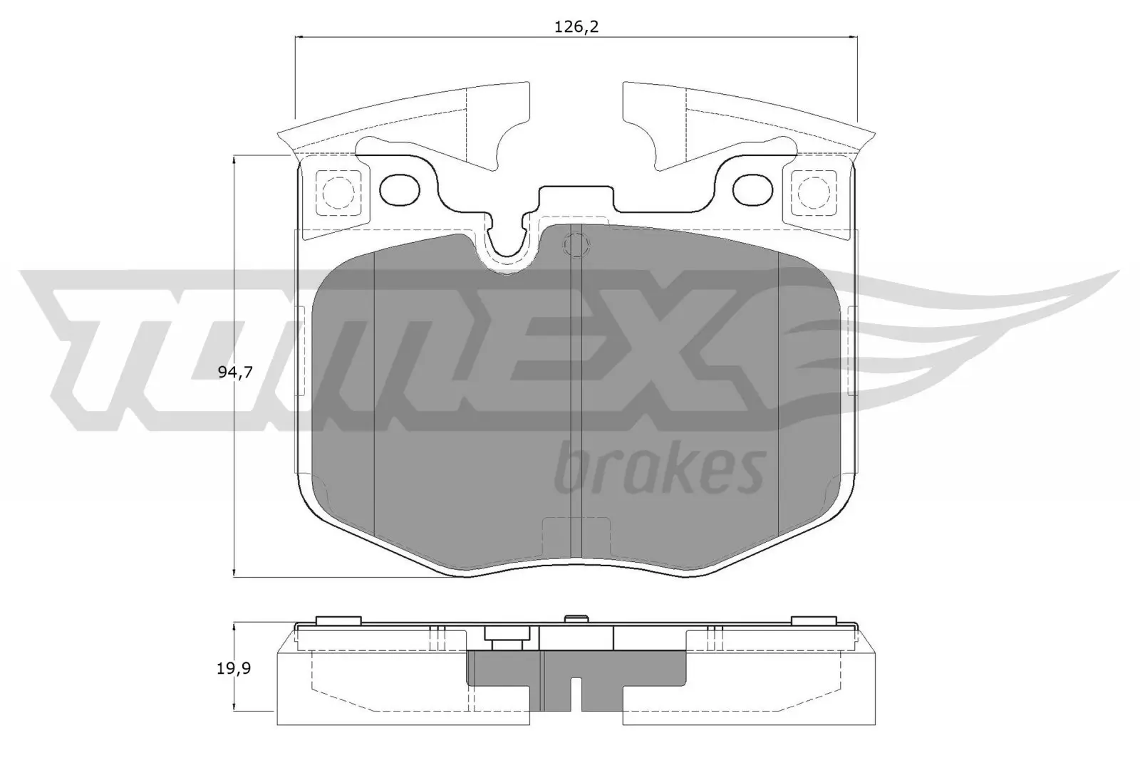 Bremsbelagsatz, Scheibenbremse Vorderachse TOMEX Brakes TX 19-86