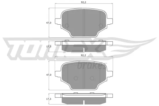 Bremsbelagsatz, Scheibenbremse TOMEX Brakes TX 19-92 Bild Bremsbelagsatz, Scheibenbremse TOMEX Brakes TX 19-92