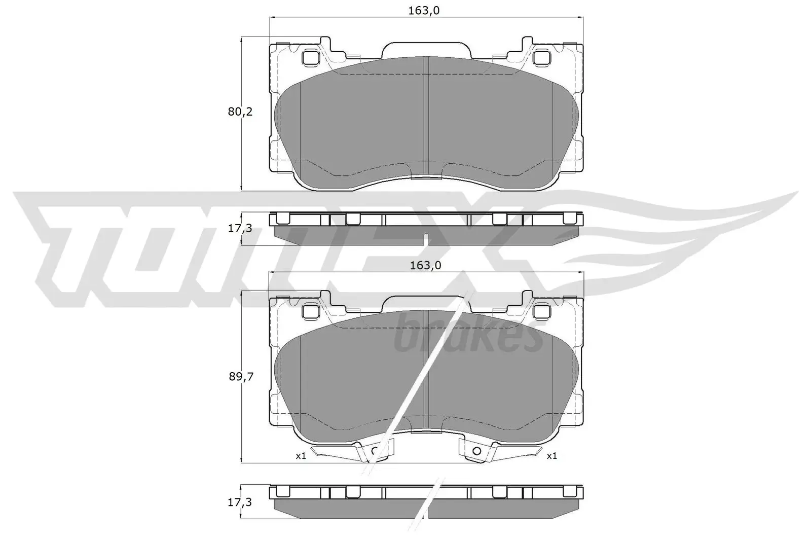 Bremsbelagsatz, Scheibenbremse Vorderachse TOMEX Brakes TX 19-93