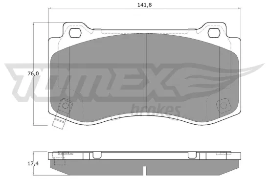 Bremsbelagsatz, Scheibenbremse Vorderachse TOMEX Brakes TX 19-95 Bild Bremsbelagsatz, Scheibenbremse Vorderachse TOMEX Brakes TX 19-95
