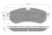 Bremsbelagsatz, Scheibenbremse Hinterachse TOMEX Brakes TX 19-97