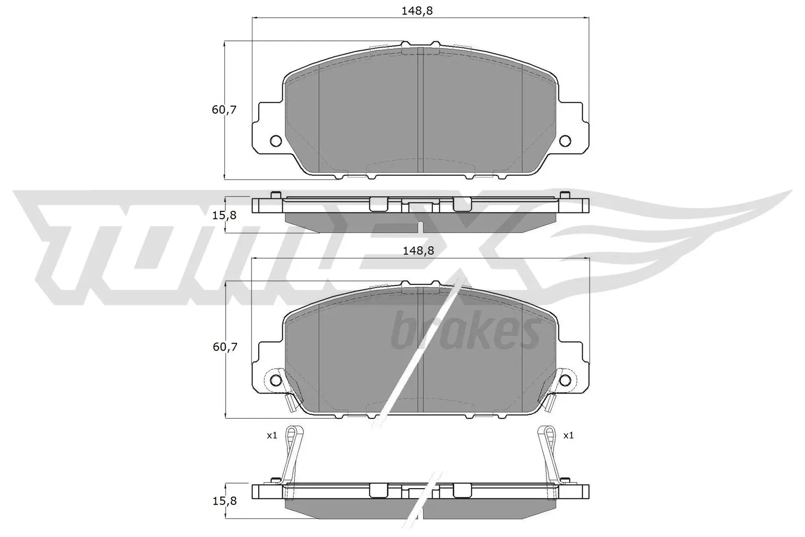 Bremsbelagsatz, Scheibenbremse Vorderachse TOMEX Brakes TX 19-98