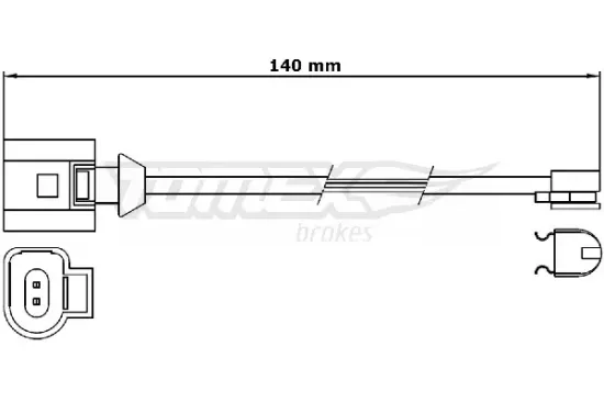 Warnkontakt, Bremsbelagverschleiß Hinterachse TOMEX Brakes TX 31-25 Bild Warnkontakt, Bremsbelagverschleiß Hinterachse TOMEX Brakes TX 31-25