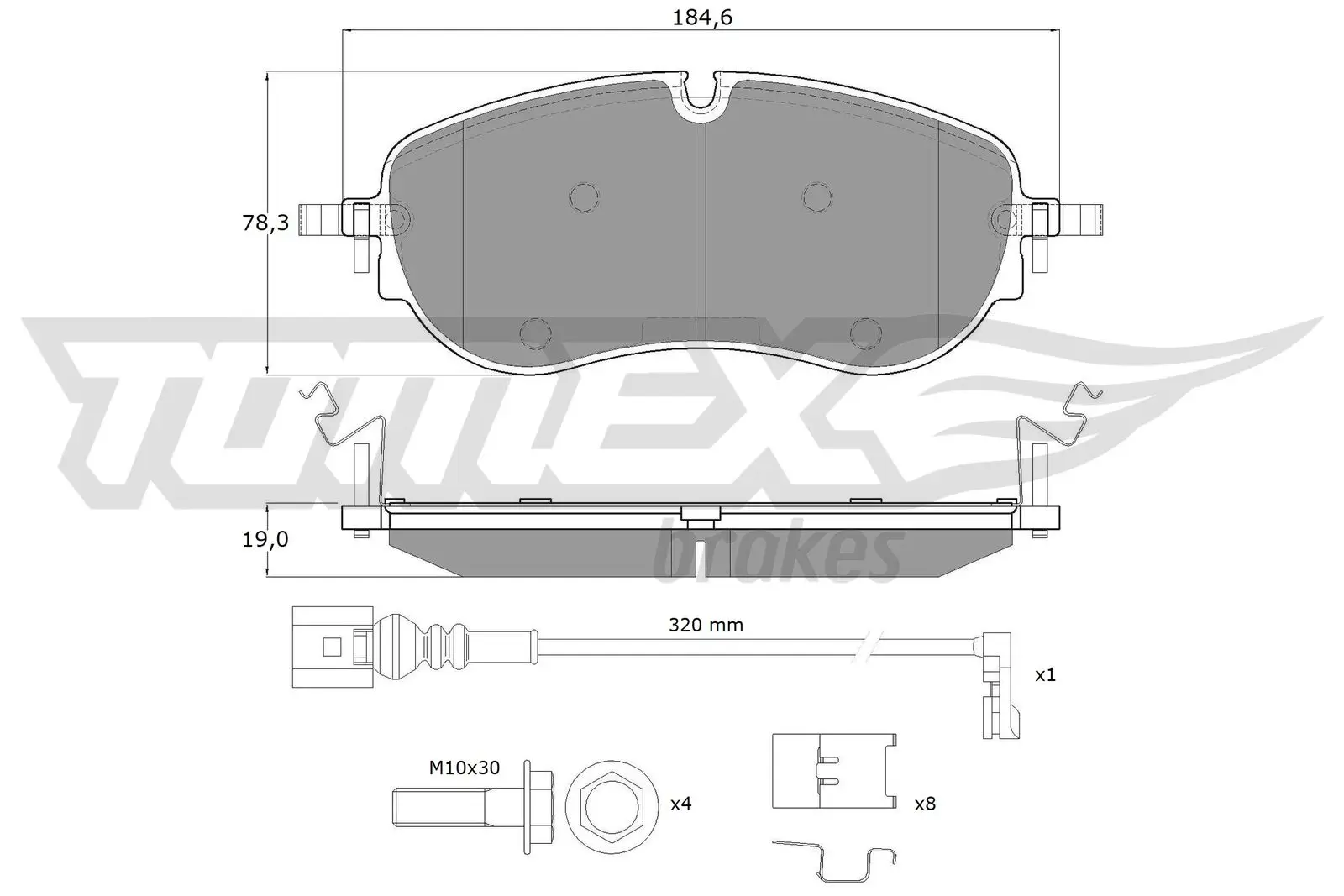 Bremsbelagsatz, Scheibenbremse TOMEX Brakes TX 60-00