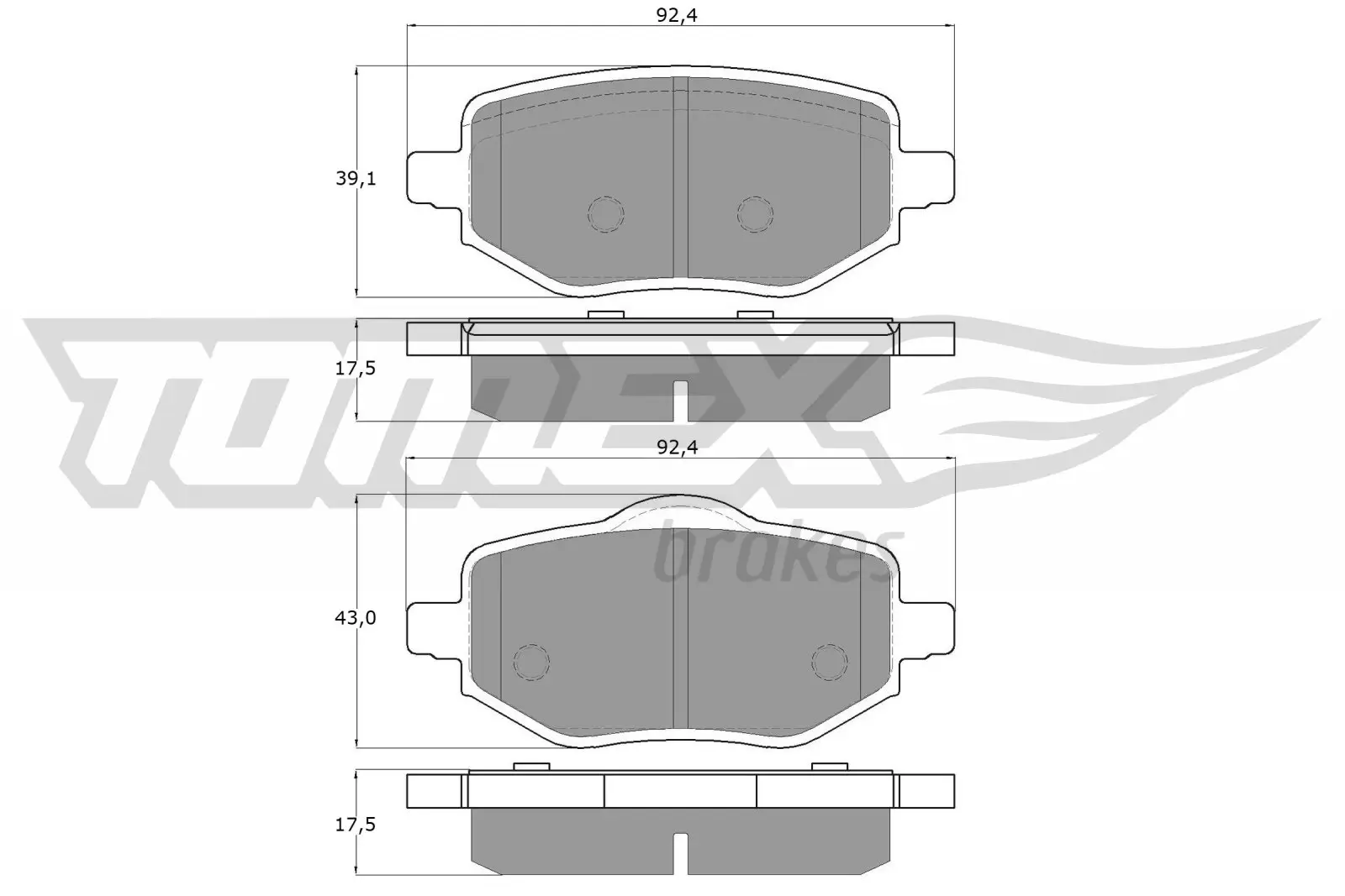 Bremsbelagsatz, Scheibenbremse TOMEX Brakes TX 60-02