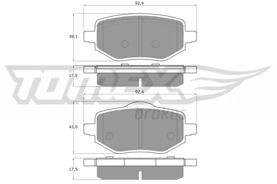 Bremsbelagsatz, Scheibenbremse TOMEX Brakes TX 60-02 Bild Bremsbelagsatz, Scheibenbremse TOMEX Brakes TX 60-02