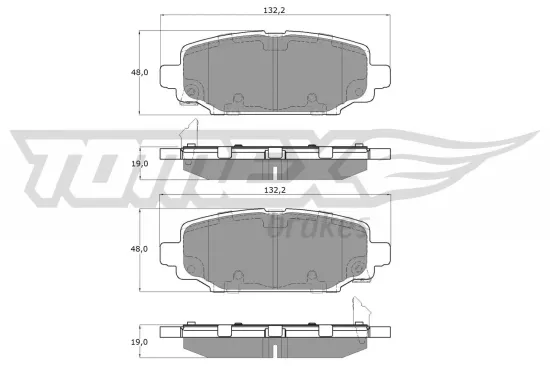 Bremsbelagsatz, Scheibenbremse Hinterachse TOMEX Brakes TX 60-03 Bild Bremsbelagsatz, Scheibenbremse Hinterachse TOMEX Brakes TX 60-03