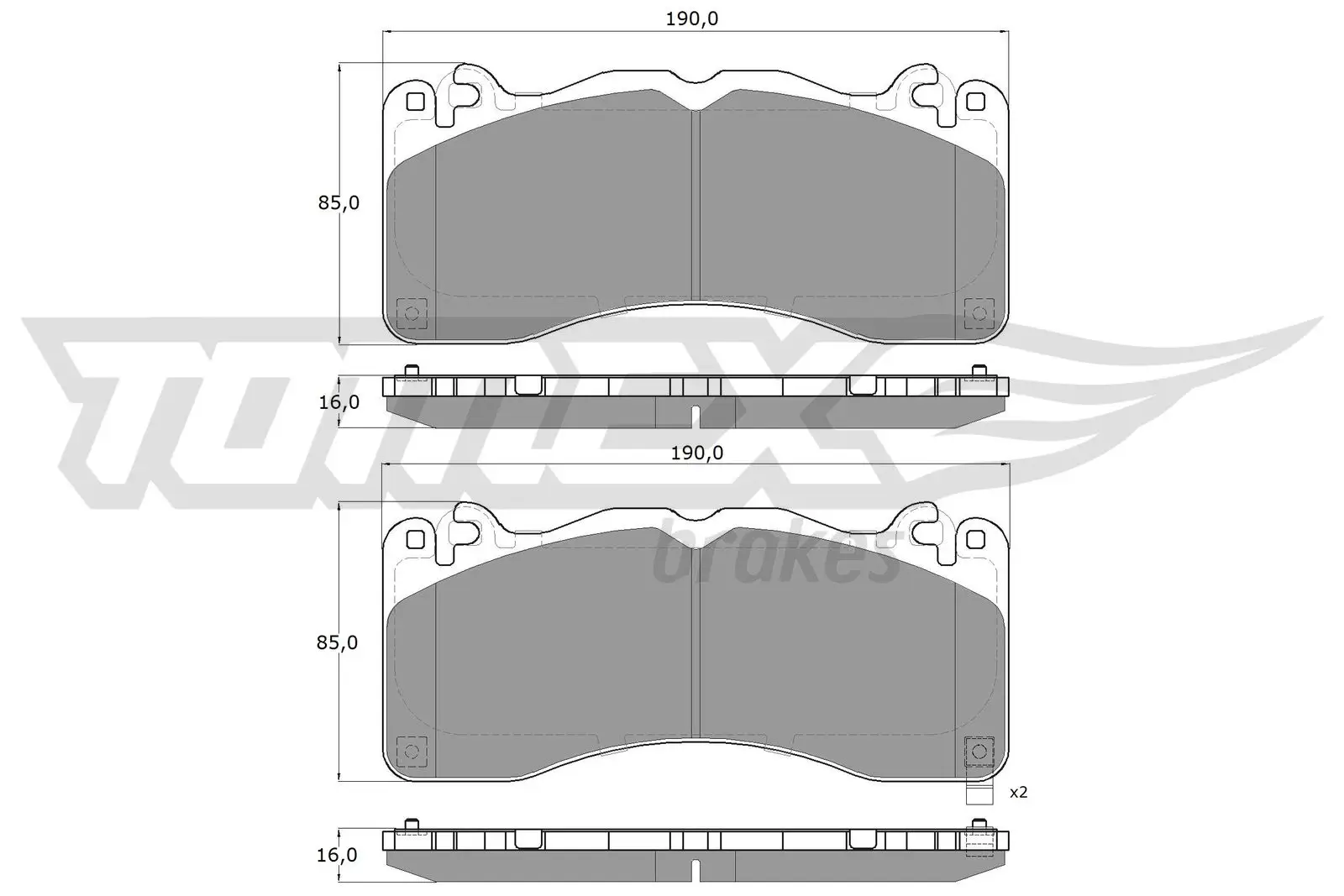 Bremsbelagsatz, Scheibenbremse Vorderachse TOMEX Brakes TX 60-08