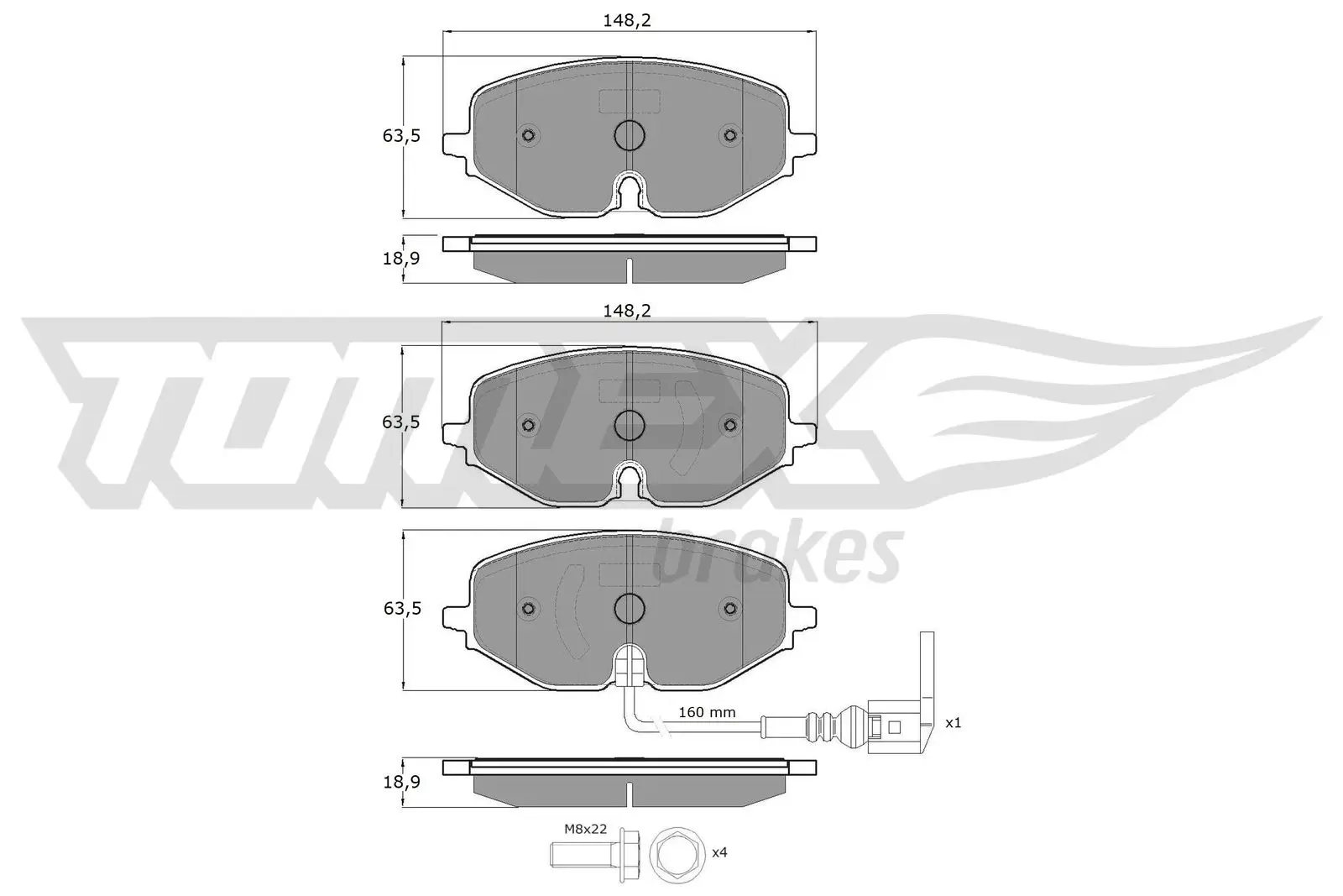 Bremsbelagsatz, Scheibenbremse TOMEX Brakes TX 60-09 Bild Bremsbelagsatz, Scheibenbremse TOMEX Brakes TX 60-09