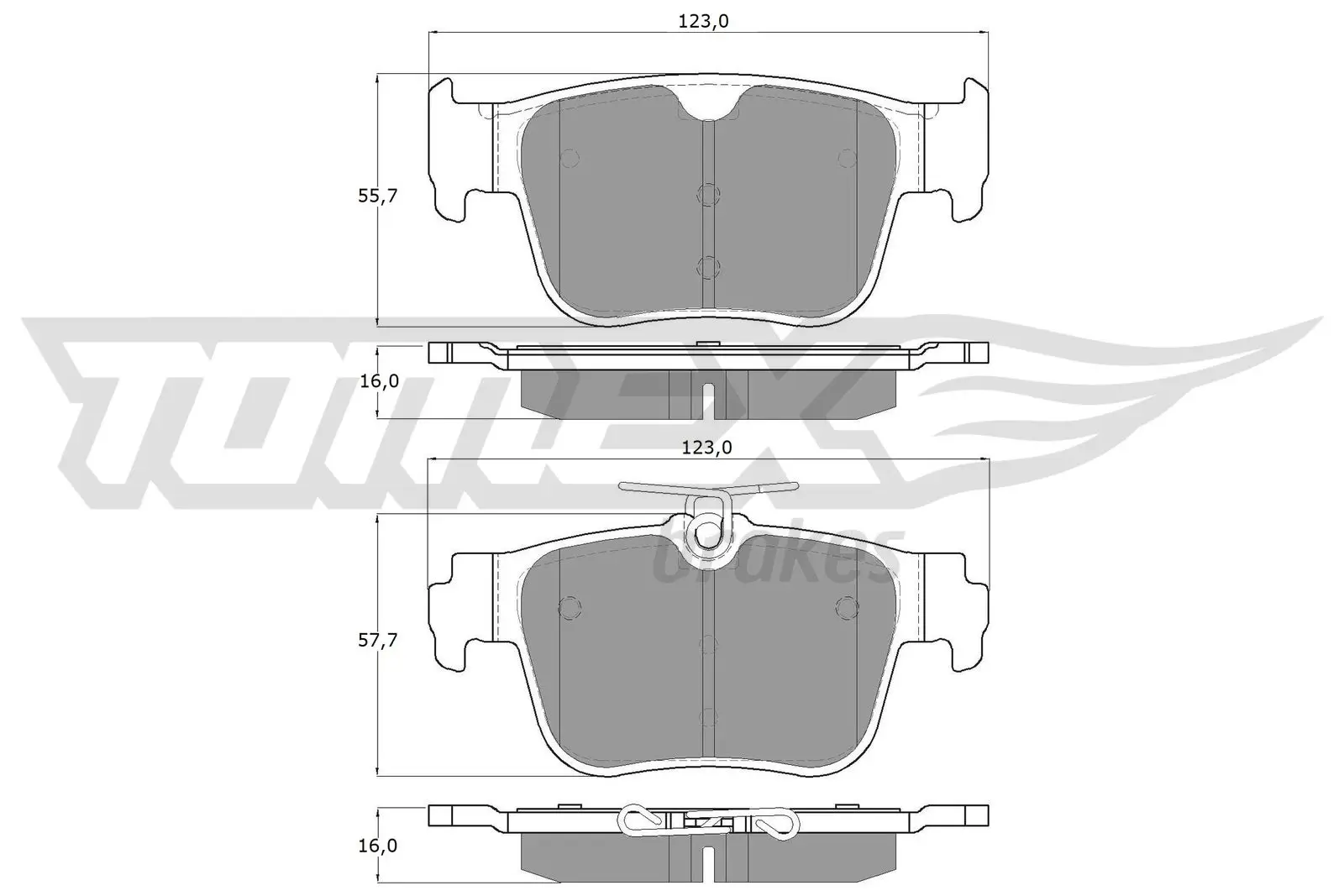 Bremsbelagsatz, Scheibenbremse Hinterachse TOMEX Brakes TX 60-10