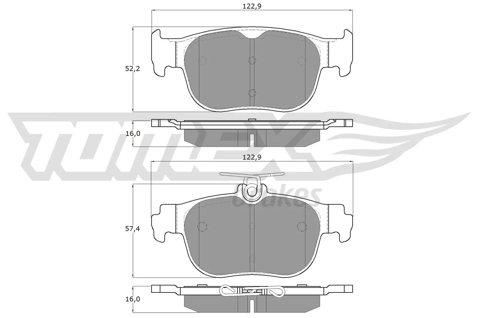 Bremsbelagsatz, Scheibenbremse Hinterachse TOMEX Brakes TX 60-11