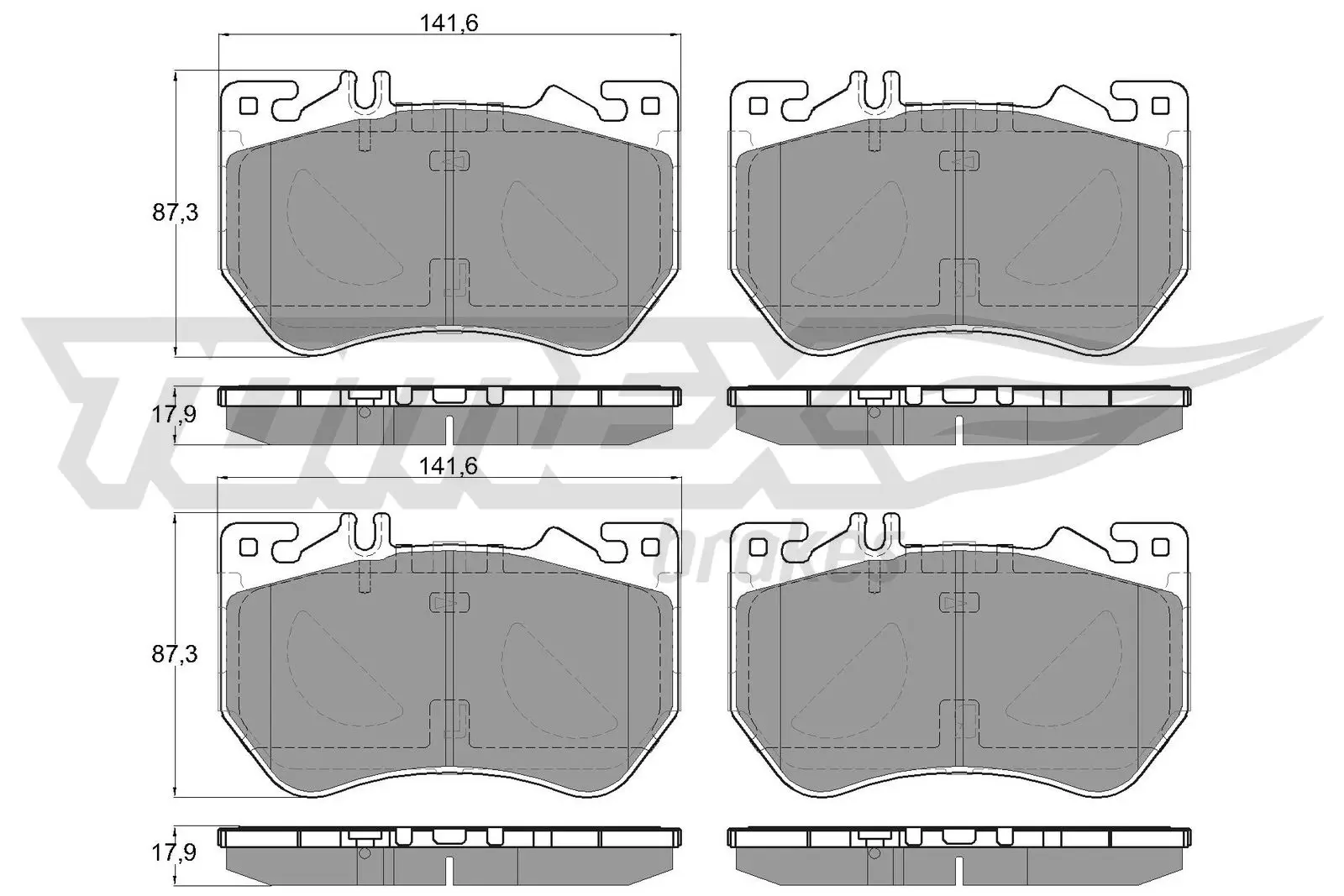Bremsbelagsatz, Scheibenbremse Vorderachse TOMEX Brakes TX 60-21