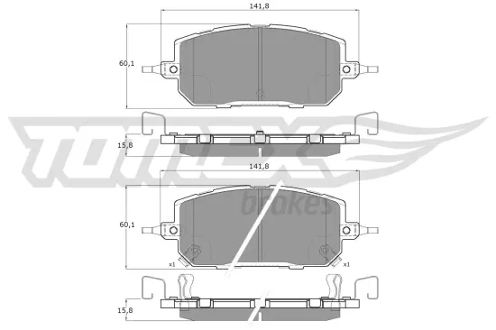 Bremsbelagsatz, Scheibenbremse Vorderachse TOMEX Brakes TX 60-28 Bild Bremsbelagsatz, Scheibenbremse Vorderachse TOMEX Brakes TX 60-28
