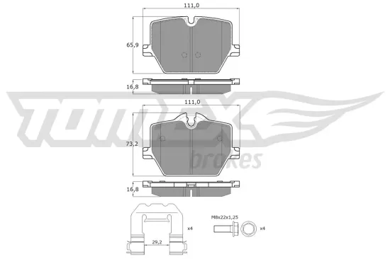 Bremsbelagsatz, Scheibenbremse TOMEX Brakes TX 60-36 Bild Bremsbelagsatz, Scheibenbremse TOMEX Brakes TX 60-36