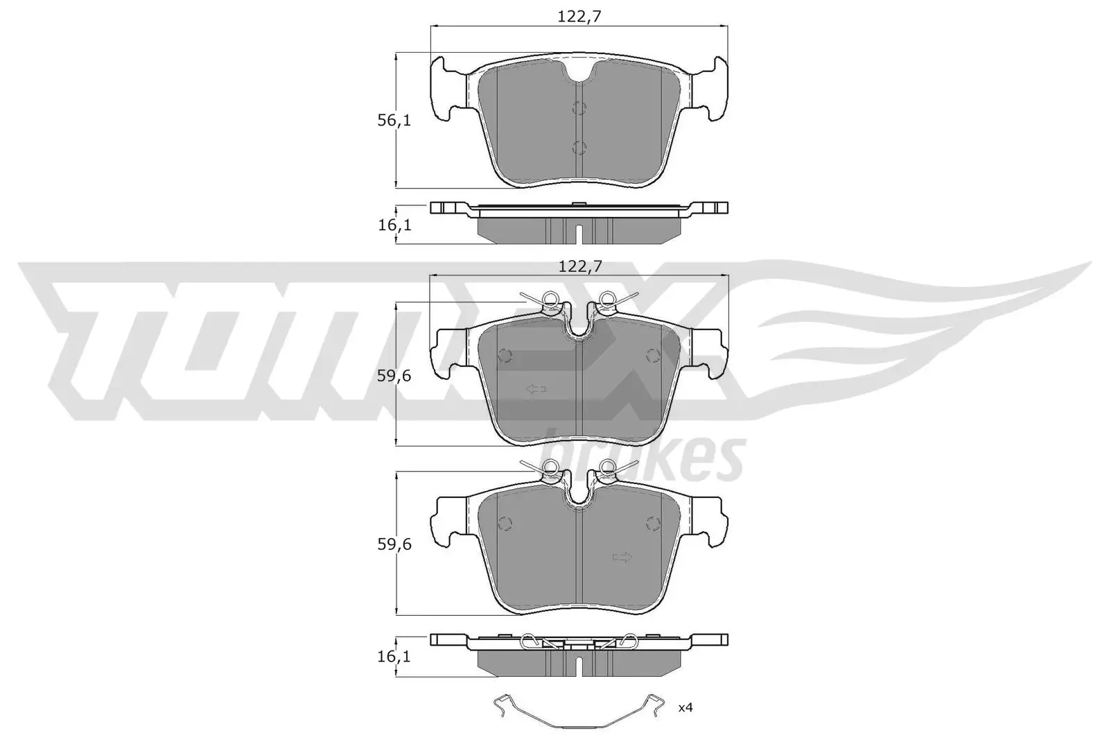 Bremsbelagsatz, Scheibenbremse TOMEX Brakes TX 60-40