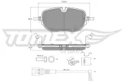 Bremsbelagsatz, Scheibenbremse Vorderachse TOMEX Brakes TX 60-41