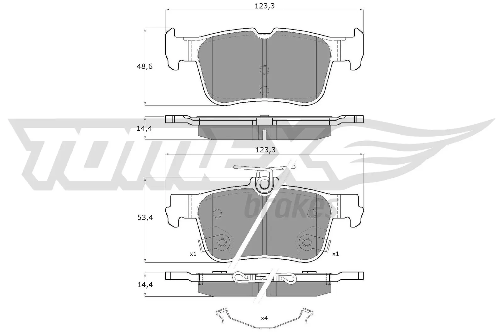 Bremsbelagsatz, Scheibenbremse Hinterachse TOMEX Brakes TX 60-48