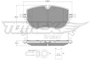 Bremsbelagsatz, Scheibenbremse Vorderachse TOMEX Brakes TX 60-65