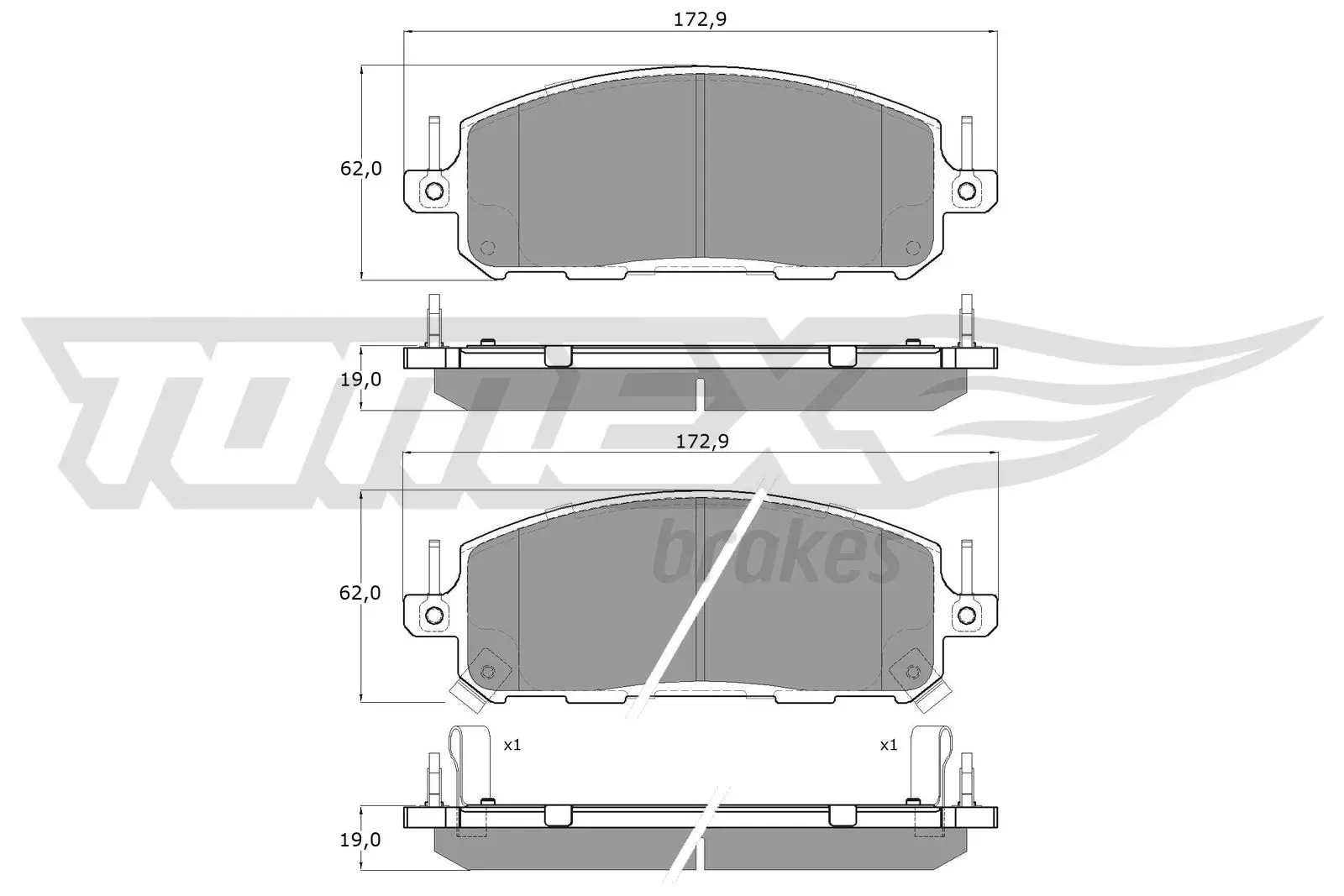 Bremsbelagsatz, Scheibenbremse Vorderachse TOMEX Brakes TX 61-04